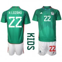 Mexico Hirving Lozano #22 Replica Home Minikit World Cup 2022 Short Sleeve (+ pants)